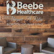 Beebe Healthcare Wall Lettering Close up